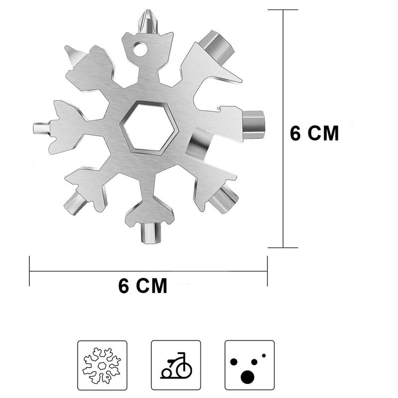Casa si Gradina - Constructii - Scule de mana si unelte - Chei si truse chei - Cheie multifunctionala, tip breloc, 18 in 1, forma de fulg, metal, argintiu Vivo 18MT-SILVER - Infinity.ro