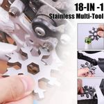 Casa si Gradina - Constructii - Scule de mana si unelte - Chei si truse chei - Cheie multifunctionala, tip breloc, 18 in 1, forma de fulg, metal, argintiu Vivo 18MT-SILVER - Infinity.ro