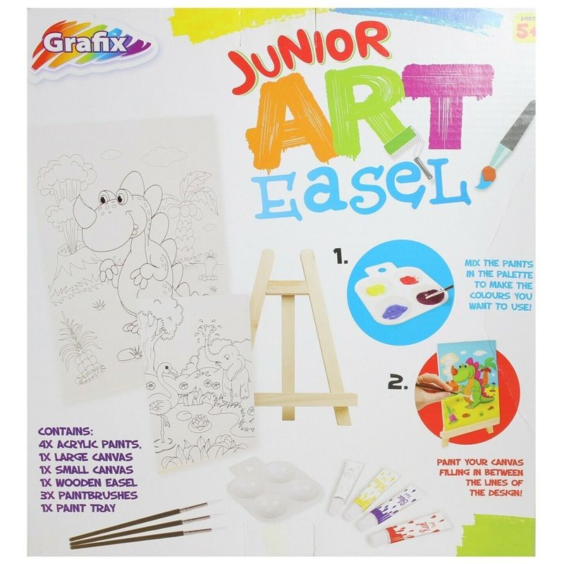 Jucarii, Copii si Bebe - Jucarii si jocuri - Jucarii & jocuri educative - Seturi pictura si desen - Set de pictura cu 2 panze, pensule si 4 culori, RMS Grafix 11-0106/16 - Infinity.ro