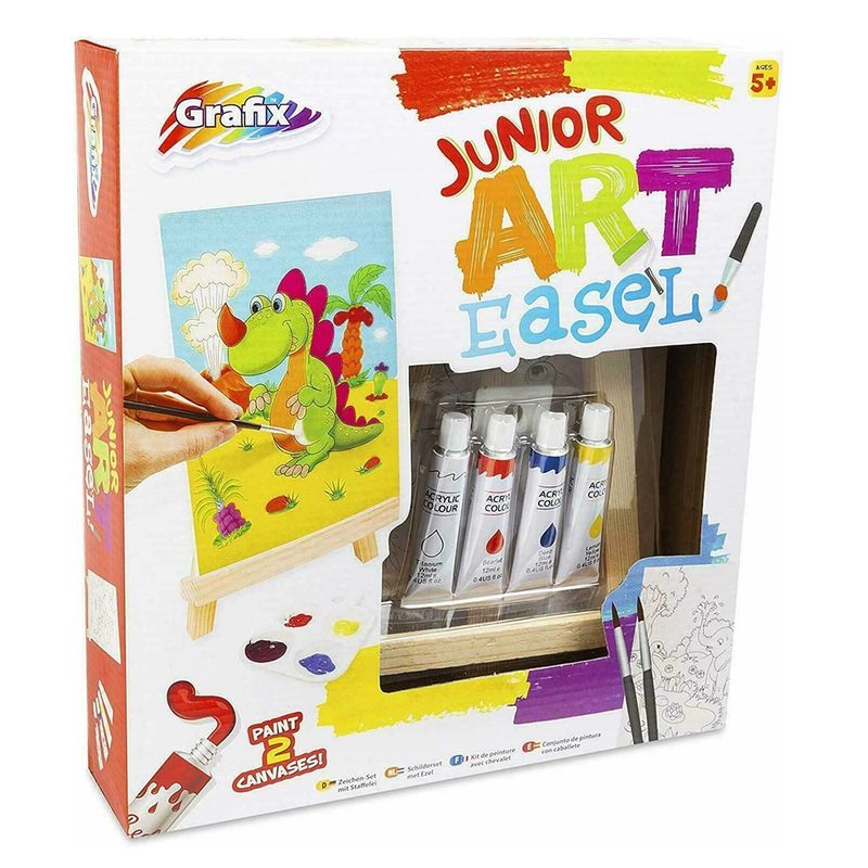 Jucarii, Copii si Bebe - Jucarii si jocuri - Jucarii & jocuri educative - Seturi pictura si desen - Set de pictura cu 2 panze, pensule si 4 culori, RMS Grafix 11-0106/16 - Infinity.ro