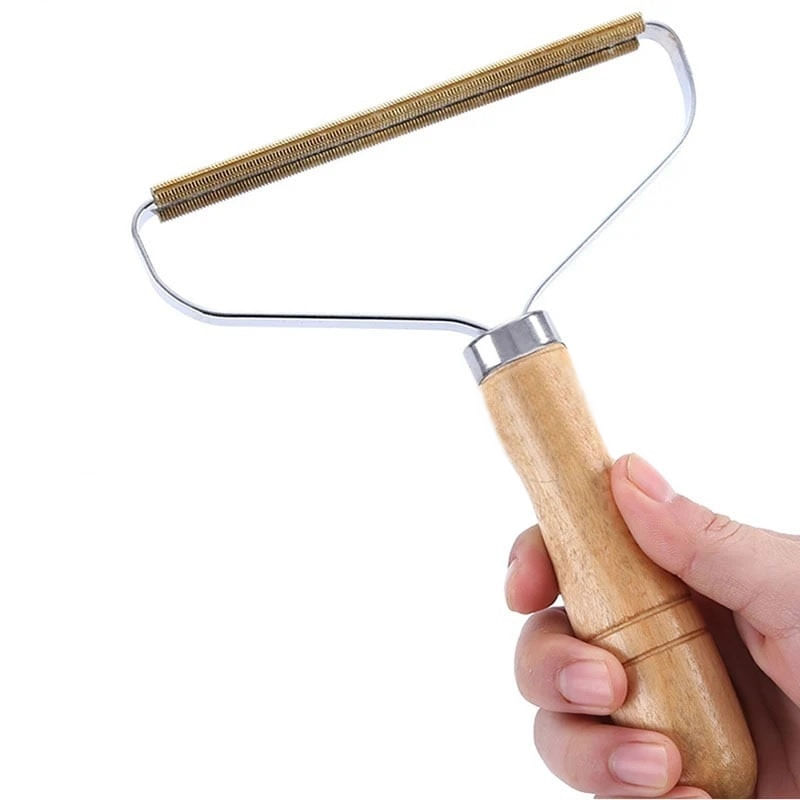 Petshop - Ingrijire si Igiena - Produse uz extern - Perii si manusi - Perie portabila pentru indepartarea scamelor si a parului de animale, maner din lemn, 16 x 12, 5 cm, Vivo WDLR01 - Infinity.ro