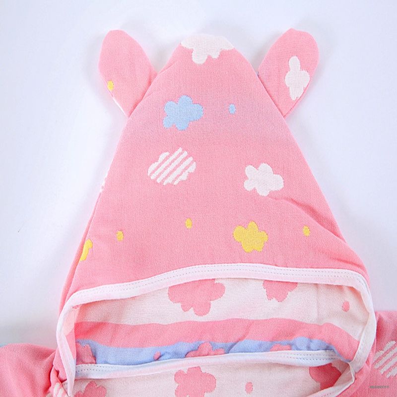 Jucarii, Copii si Bebe - Igiena si ingrijire - Baia bebelusului - Prosoape si halate de baie copii - Prosop Poncho REDQUIT® pentru Copii din 6 Straturi de Bumbac Muselina – Cu Gluga, Ultra Moale, Respirabil, roz - Infinity.ro