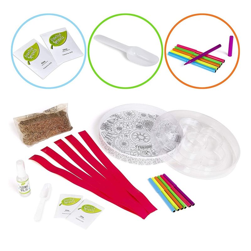 Jucarii, Copii si Bebe - Jucarii si jocuri - Jucarii de rol - Set joaca gradinarit - Set gradinarit, RMS, Gradina de Chia forma de floare, colorabila, multicolor, pentru 6 ani si peste, R05-0388 - Infinity.ro