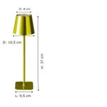 Casa si Gradina - Corpuri si surse de iluminat - Veioze si lampi - Lampi de veghe - Lampa de masa, cu touch, reincarcabila, fara fir, 3 temperaturi de culoare, aurie, 37cm - Infinity.ro