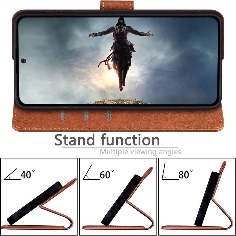Laptop, Telefoane si Tablete - Telefoane mobile si accesorii - Accesorii Telefoane - Huse telefoane - Husa pentru Samsung Galaxy S21, tip portofel cu suport carduri, protectie rfid, inchidere magnetica, maro inchis - Infinity.ro