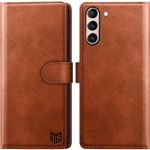 Laptop, Telefoane si Tablete - Telefoane mobile si accesorii - Accesorii Telefoane - Huse telefoane - Husa pentru Samsung Galaxy S21, tip portofel cu suport carduri, protectie rfid, inchidere magnetica, maro inchis - Infinity.ro