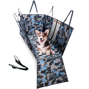 Husa auto transport animale, Linomag®, pentru caini/pisici, Impermeabila, Antialunecare, Camuflaj albastru, 145 x 130 cm