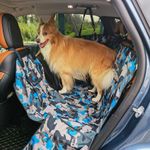 Petshop - Accesorii petshop - Alte accesorii petshop - Husa auto transport animale, Linomag®, pentru caini/pisici, Impermeabila, Antialunecare, Camuflaj albastru, 145 x 130 cm - Infinity.ro