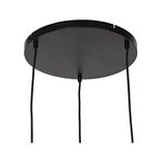 Casa si Gradina - Corpuri si surse de iluminat - Lustre si pendule - Candelabru, lampa suspendata moderna, cu 3 becuri, E27, sticla fumurie, finisaj negru auriu, reglabila pe inaltime - Infinity.ro