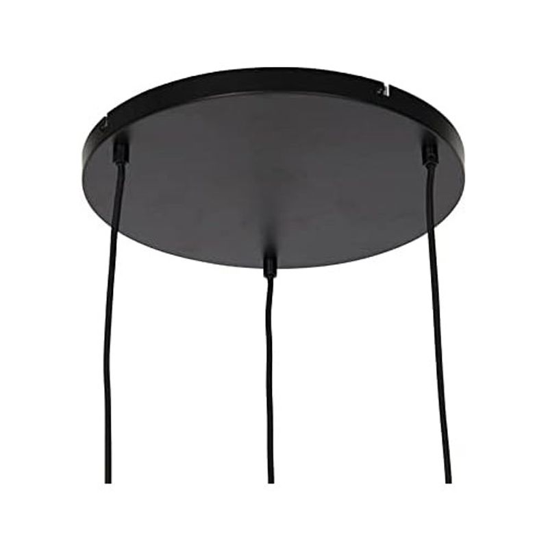 Casa si Gradina - Corpuri si surse de iluminat - Lustre si pendule - Candelabru, lampa suspendata moderna, cu 3 becuri, E27, sticla fumurie, finisaj negru auriu, reglabila pe inaltime - Infinity.ro