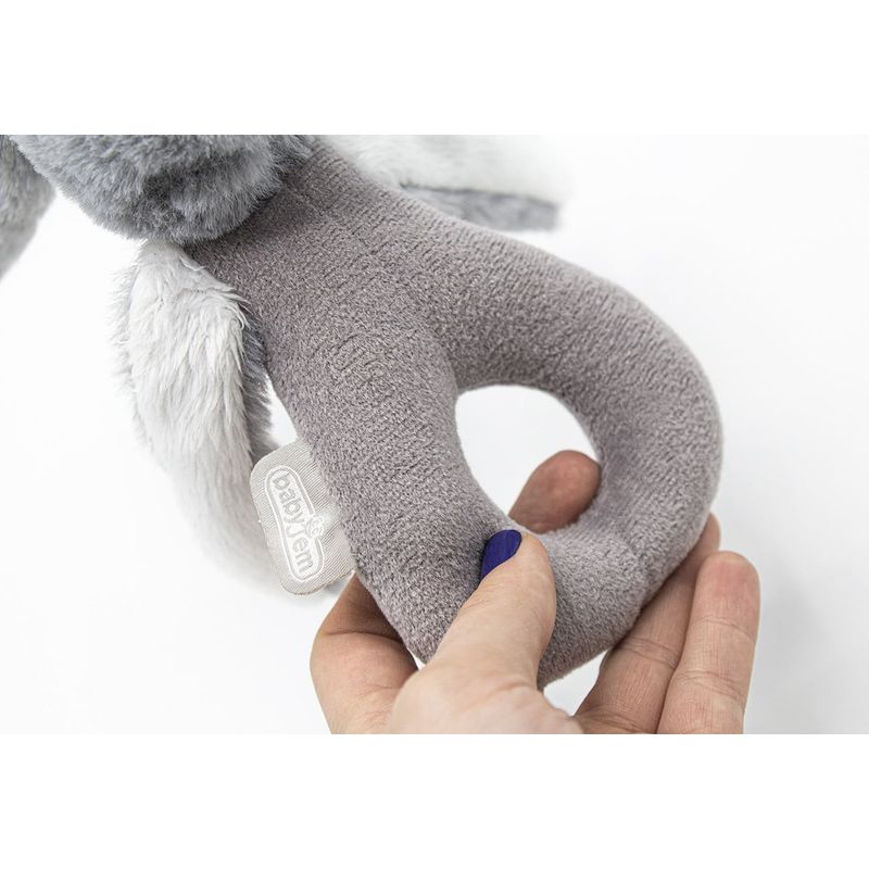 Jucarii, Copii si Bebe - Jucarii si jocuri - Jucarii bebelusi - Jucarii zornaitoare - Jucarie zornaitoare bebelusi BabyJem, Iepuras din plus, 3 luni+ (Culoare: Gri) - Infinity.ro