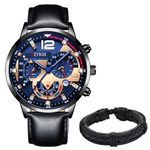 Fashion, accesorii si bijuterii - Barbati - Bijuterii barbati - Ceasuri barbati - Set cadou cu ceas barbatesc Deyros albastru RC465 si bratara eleganta - Infinity.ro