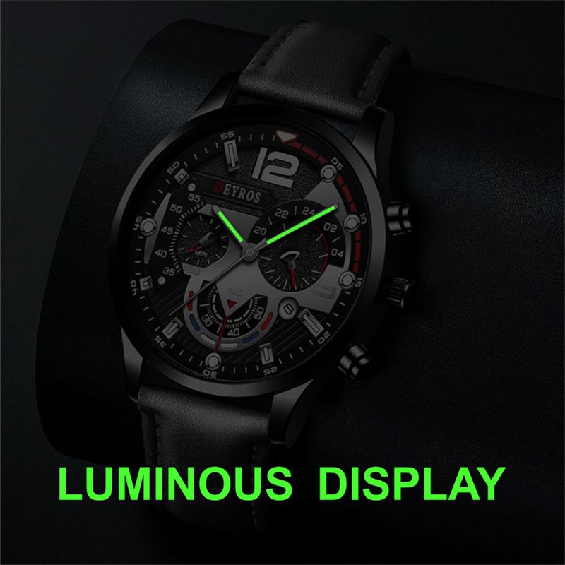 Fashion, accesorii si bijuterii - Barbati - Bijuterii barbati - Ceasuri barbati - Set cadou cu ceas barbatesc Deyros albastru RC465 si bratara eleganta - Infinity.ro