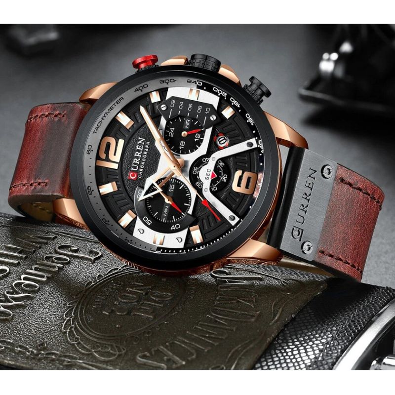 Fashion, accesorii si bijuterii - Barbati - Bijuterii barbati - Ceasuri barbati - Ceas barbatesc Curren Cronograph Brown Adventure - Infinity.ro