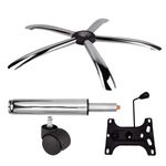 Casa si Gradina - Mobilier - Scaune si fotolii - Scaune - Set placuta balans metalica 26 x 15 cm, baza 60 cm, rola universala  Ø11 mm si cilindru piston, gaz, pentru scaune birou - Infinity.ro