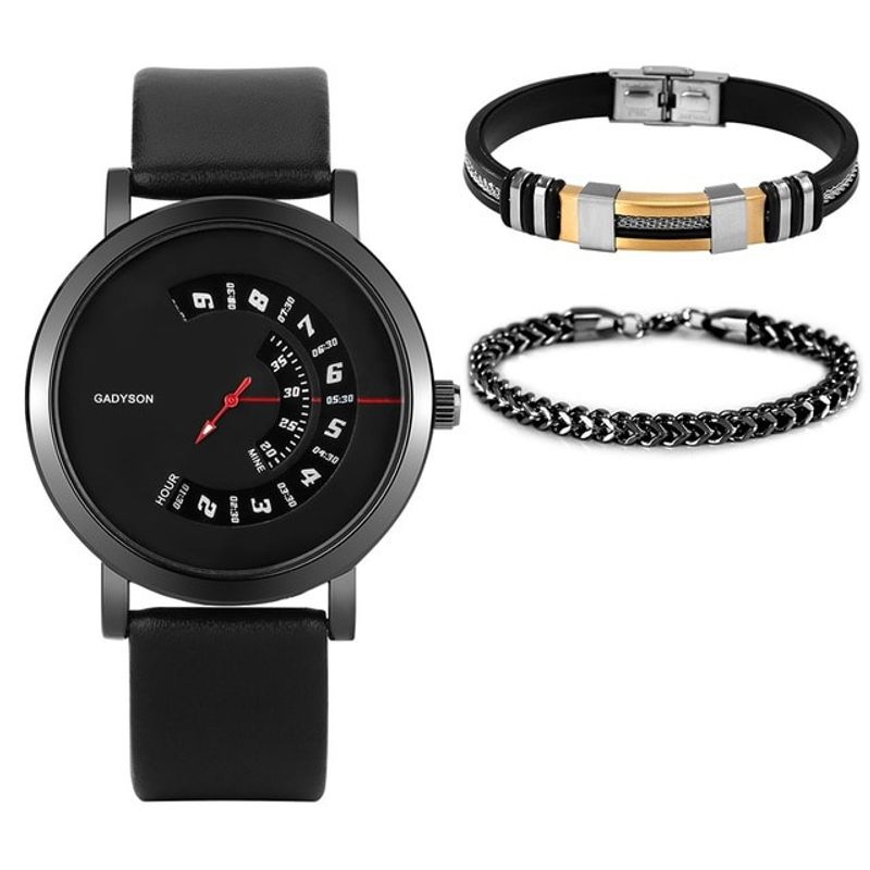Market - Cadouri - Cadouri personalizate - Set cadou cu ceas barbatesc Gadyson rosu RC461 si doua bratari - Infinity.ro