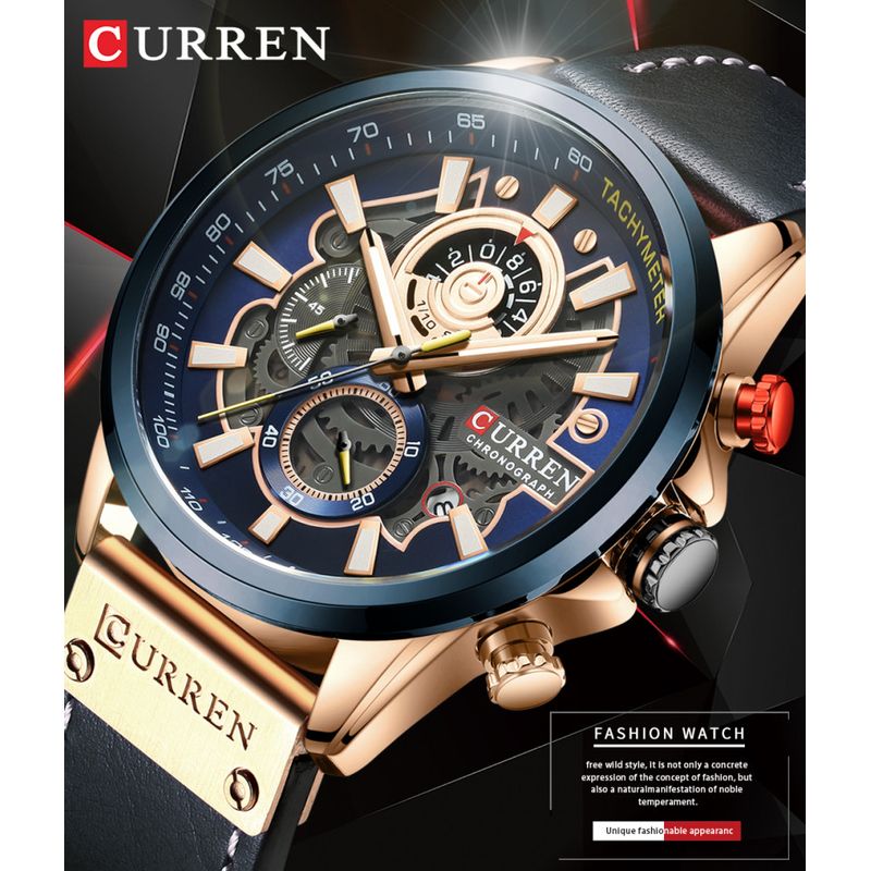 Fashion, accesorii si bijuterii - Barbati - Bijuterii barbati - Ceasuri barbati - Ceas barbatesc Curren 8380 Cronograph Blue Sky - Infinity.ro