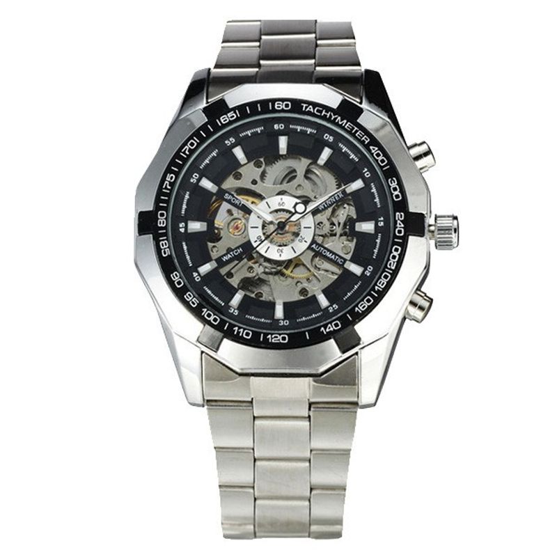 Fashion, accesorii si bijuterii - Barbati - Bijuterii barbati - Ceasuri barbati - Ceas barbatesc mecanic Winner silver business - Infinity.ro