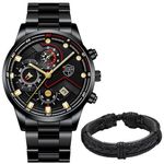 Market - Cadouri - Cadouri personalizate - Set cadou cu ceas barbatesc Deyros Casual negru si bratara eleganta - Infinity.ro