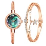 Market - Cadouri - Cadouri personalizate - Set ceas de dama Lvpai dark green cu o bratara - Infinity.ro