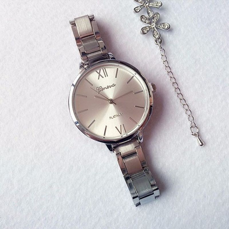 Fashion, accesorii si bijuterii - Femei - Bijuterii femei - Ceasuri femei - Ceas Dama Geneva Platinum Silver - Infinity.ro