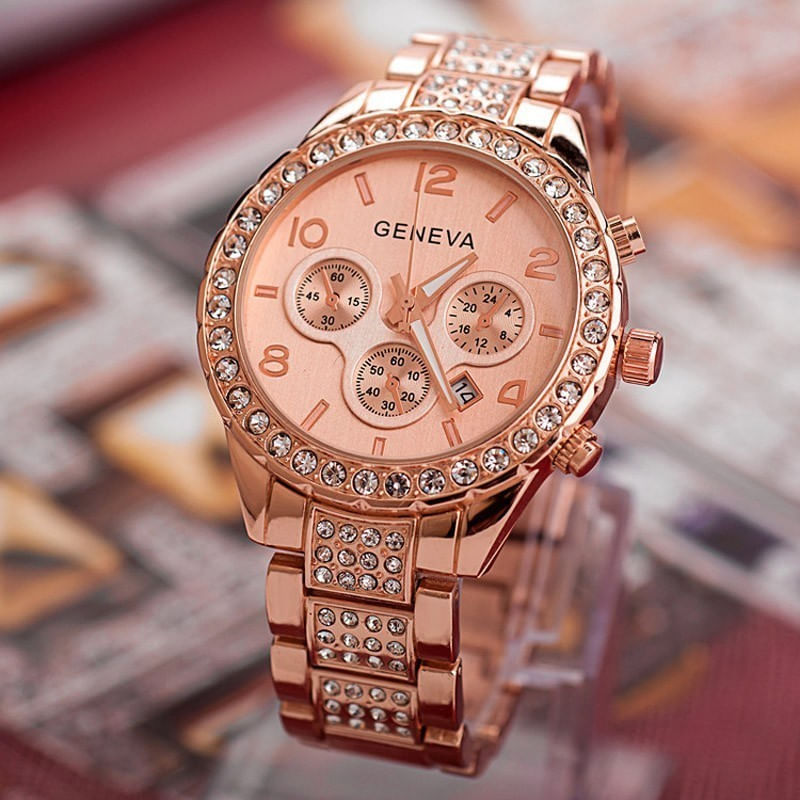 Fashion, accesorii si bijuterii - Femei - Bijuterii femei - Ceasuri femei - Ceas de dama Geneva Polimnia rose gold - Infinity.ro