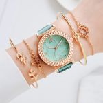 Market - Cadouri - Cadouri personalizate - Set cadou cu ceas de dama Rinnandy Afrodita verde si patru bratari elegante - Infinity.ro