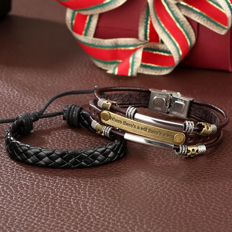 Market - Cadouri - Cadouri personalizate - Set cadou cu ceas barbatesc Gadyson si doua bratari retro - Infinity.ro