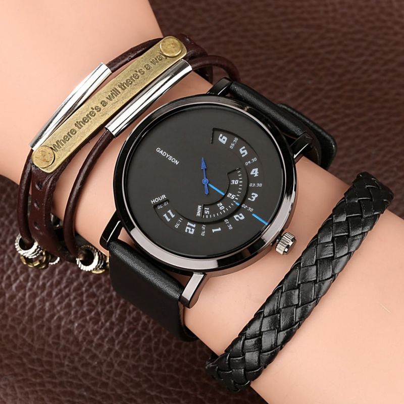 Market - Cadouri - Cadouri personalizate - Set cadou cu ceas barbatesc Gadyson si doua bratari retro - Infinity.ro