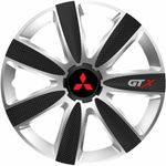 Auto si Moto - Anvelope si jante - Accesorii roti - Capace roti - Set 4 Capace Roti GTX Carbon Gri-Negru R16, Pentru Mitsubishi - Infinity.ro
