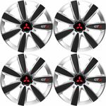 Auto si Moto - Anvelope si jante - Accesorii roti - Capace roti - Set 4 Capace Roti GTX Carbon Gri-Negru R16, Pentru Mitsubishi - Infinity.ro