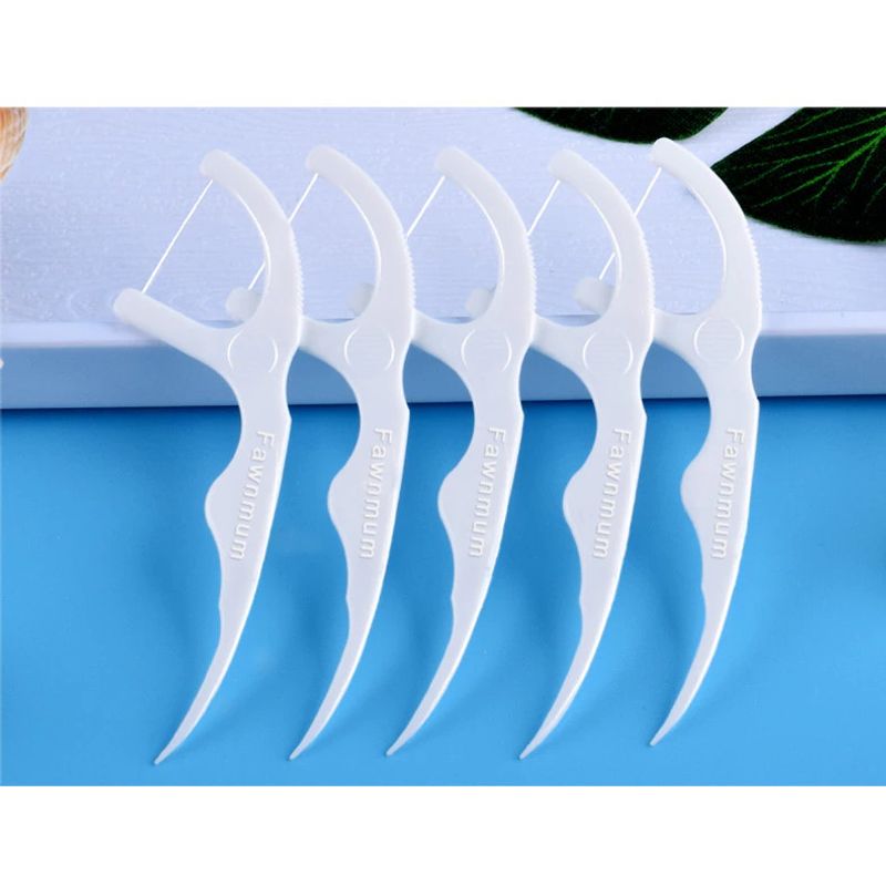 Ingrijire personala si Cosmetice - Igiena dentara - Rezerve si accesorii - Ata dentara Fawnmum cu maner, 50 bucati - Infinity.ro