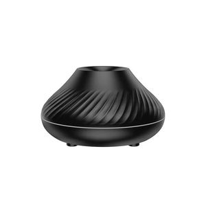 Umidificator cu difuzor de aroma cu flacara falsa 3D lumina de noapte cu 7 culori, negru, 130 ml