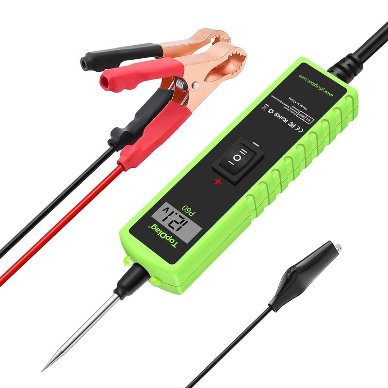 Auto si Moto - Reparatii si depanare - Scule auto - Testere si multimetre - Tester Circuite Electrice Auto TopDiag P60, 6-30V, Diagnostic cu afisaj LCD, Detectie Scurtcircuit - Infinity.ro