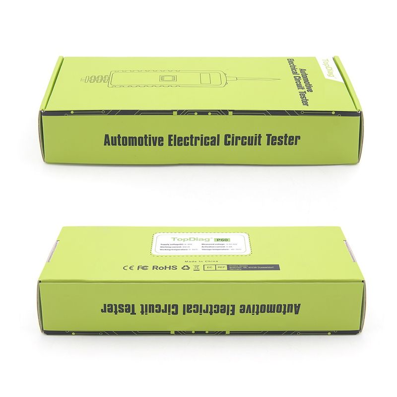 Auto si Moto - Reparatii si depanare - Scule auto - Testere si multimetre - Tester Circuite Electrice Auto TopDiag P60, 6-30V, Diagnostic cu afisaj LCD, Detectie Scurtcircuit - Infinity.ro