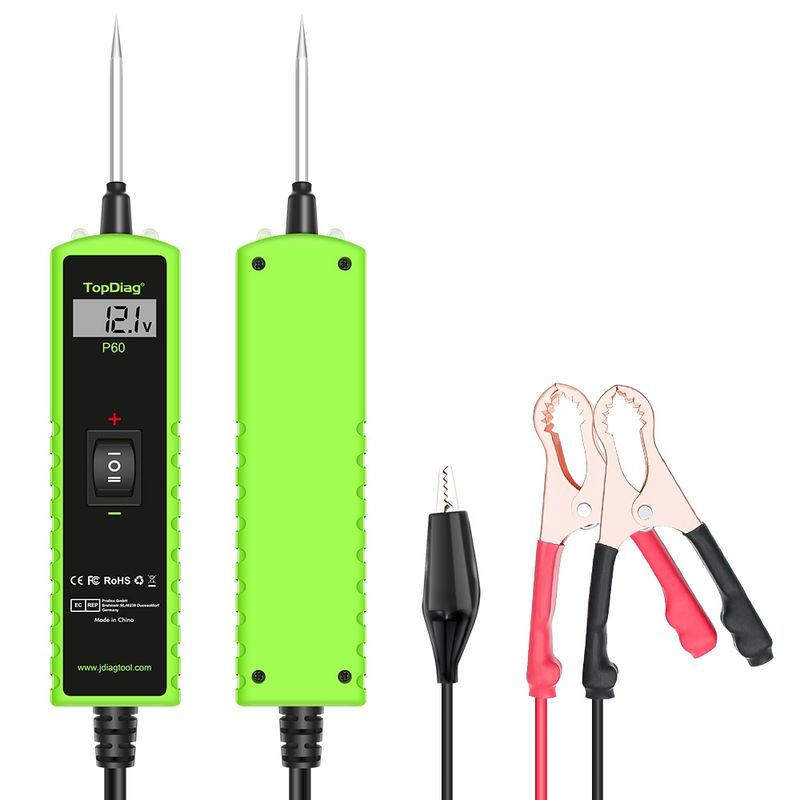 Auto si Moto - Reparatii si depanare - Scule auto - Testere si multimetre - Tester Circuite Electrice Auto TopDiag P60, 6-30V, Diagnostic cu afisaj LCD, Detectie Scurtcircuit - Infinity.ro