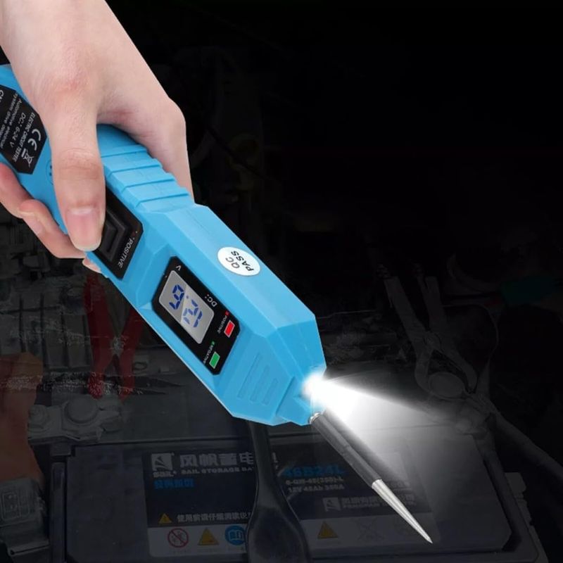 Auto si Moto - Reparatii si depanare - Scule auto - Testere si multimetre - Tester Tensiune Auto Circuite Electrice Techstar® 823, 6-24V cu Afisaj LCD, LED, Clesti si Sonda Otel Inoxidabil - Infinity.ro
