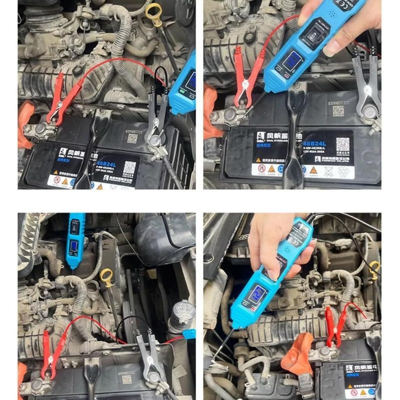 Auto si Moto - Reparatii si depanare - Scule auto - Testere si multimetre - Tester Tensiune Auto Circuite Electrice Techstar® 823, 6-24V cu Afisaj LCD, LED, Clesti si Sonda Otel Inoxidabil - Infinity.ro