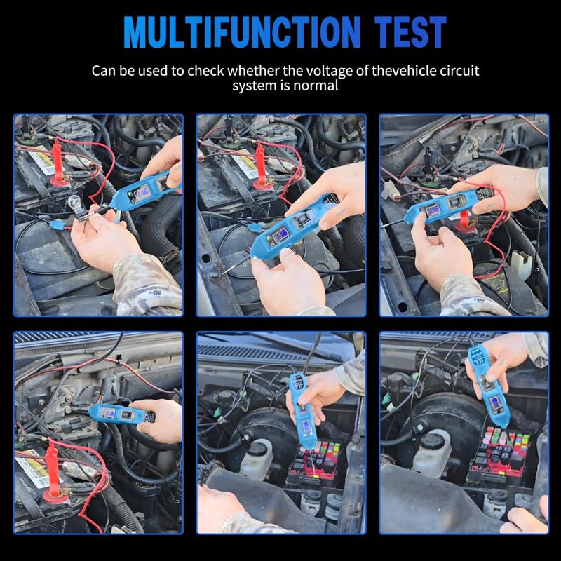 Auto si Moto - Reparatii si depanare - Scule auto - Testere si multimetre - Tester Tensiune Auto Circuite Electrice Techstar® 823, 6-24V cu Afisaj LCD, LED, Clesti si Sonda Otel Inoxidabil - Infinity.ro
