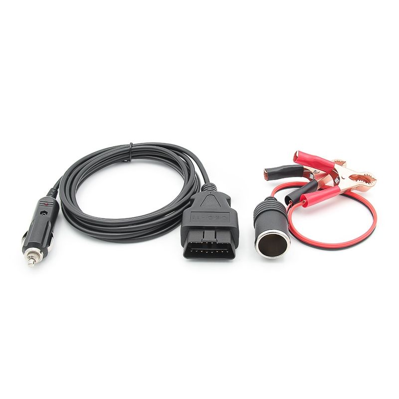 Auto si Moto - Reparatii si depanare - Sisteme de diagnoza - Cablu Salvare Memorie ECU 12V, JFIND JC02 OBDII Memory Saver, cu Mufa OBD, Clesti Crocodil, Mufa Bricheta, Backup - Infinity.ro