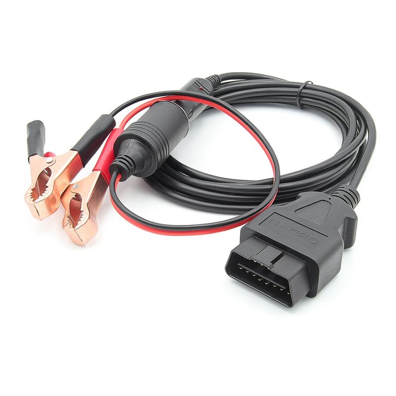 Auto si Moto - Reparatii si depanare - Sisteme de diagnoza - Cablu Salvare Memorie ECU 12V, JFIND JC02 OBDII Memory Saver, cu Mufa OBD, Clesti Crocodil, Mufa Bricheta, Backup - Infinity.ro