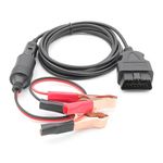 Auto si Moto - Reparatii si depanare - Sisteme de diagnoza - Cablu Salvare Memorie ECU 12V, JFIND JC02 OBDII Memory Saver, cu Mufa OBD, Clesti Crocodil, Mufa Bricheta, Backup - Infinity.ro