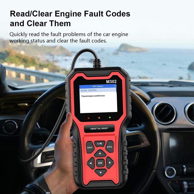 Auto si Moto - Reparatii si depanare - Sisteme de diagnoza - Tester Diagnoza Auto Techstar M302, OBD II, Resetare Oil Service, Live Data, Test senzor O2, Printare cloud cod QR - Infinity.ro