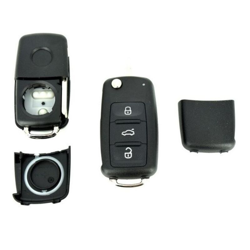Auto si Moto - Electronice auto - Accesorii electronice auto - Carcasa cheie auto Techstar tip briceag cu 3 butoane pentru Volkswagen – model pliabil, carcasa nedetasabila - Infinity.ro