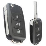 Auto si Moto - Electronice auto - Accesorii electronice auto - Carcasa cheie auto Techstar tip briceag cu 3 butoane pentru Volkswagen – model pliabil, carcasa nedetasabila - Infinity.ro
