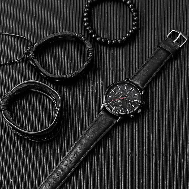 Fashion, accesorii si bijuterii - Barbati - Bijuterii barbati - Ceasuri barbati - Set cadou cu ceas barbatesc Liandu CH0006 si trei bratari elegante - Infinity.ro