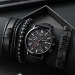 Fashion, accesorii si bijuterii - Barbati - Bijuterii barbati - Ceasuri barbati - Set cadou cu ceas barbatesc Liandu CH0006 si trei bratari elegante - Infinity.ro