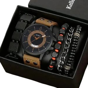 Set cadou cu ceas barbatesc Soki CH0264 si patru bratari elegante