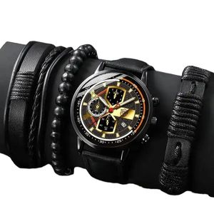 Set cadou cu ceas barbatesc Deyros ZH11769SODV si trei bratari elegante