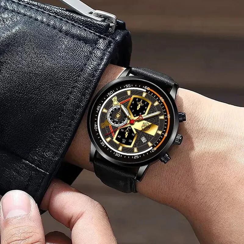 Market - Cadouri - Cadouri personalizate - Set cadou cu ceas barbatesc Deyros ZH11769SODV si trei bratari elegante - Infinity.ro